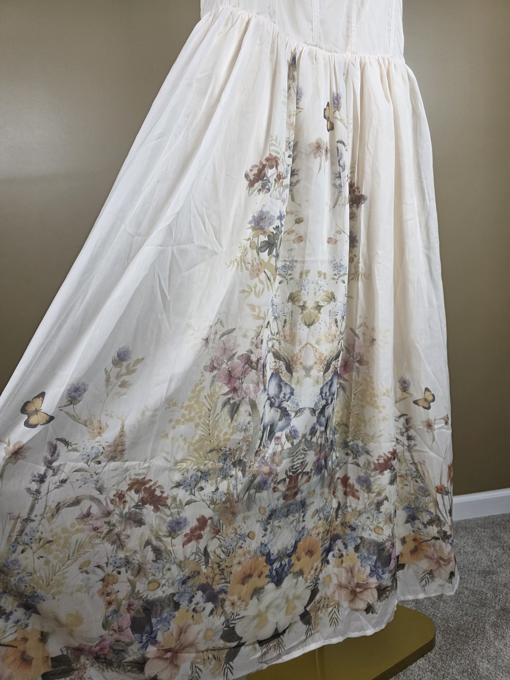 Square Neck Floral Print Dress - Picture 6 of 7